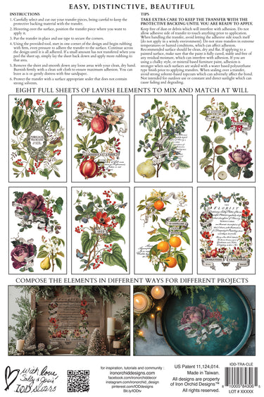 Clementine IOD Transfer 8x12 Pad™ -Iron Orchid Designs